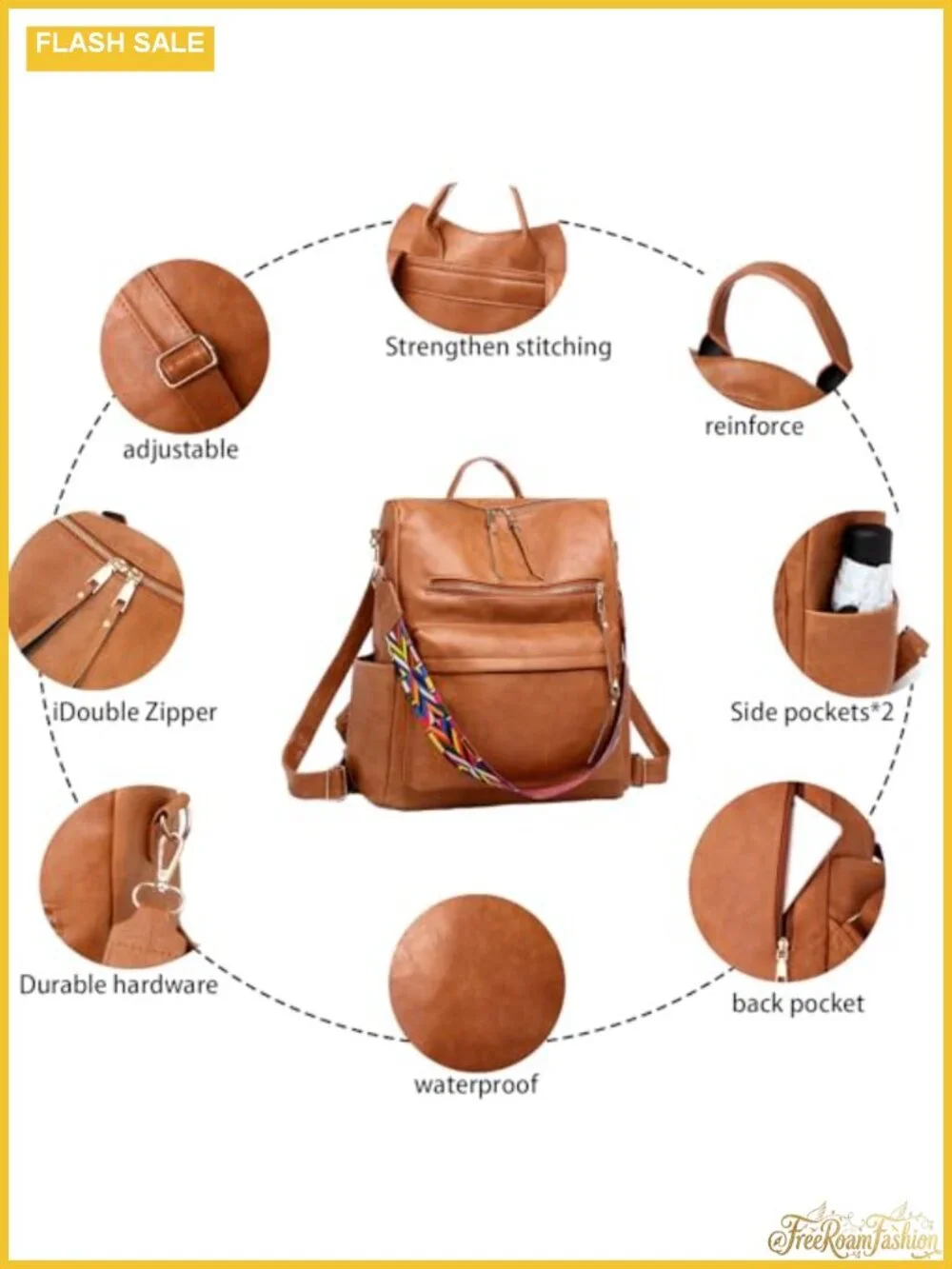 Women's Leather Multipurpose Convertible Fashion Backpack Purse Satchel Travel